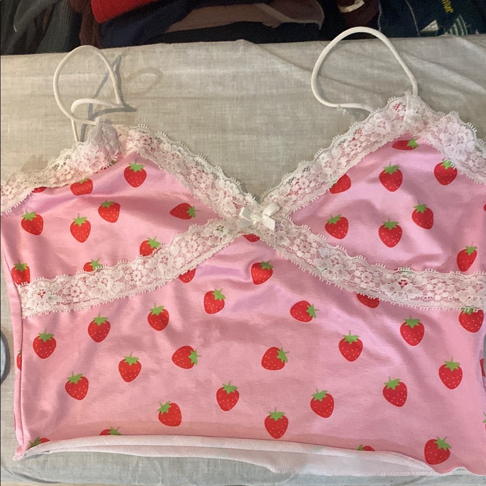 H&M Pink Chemise with Lace Trim
